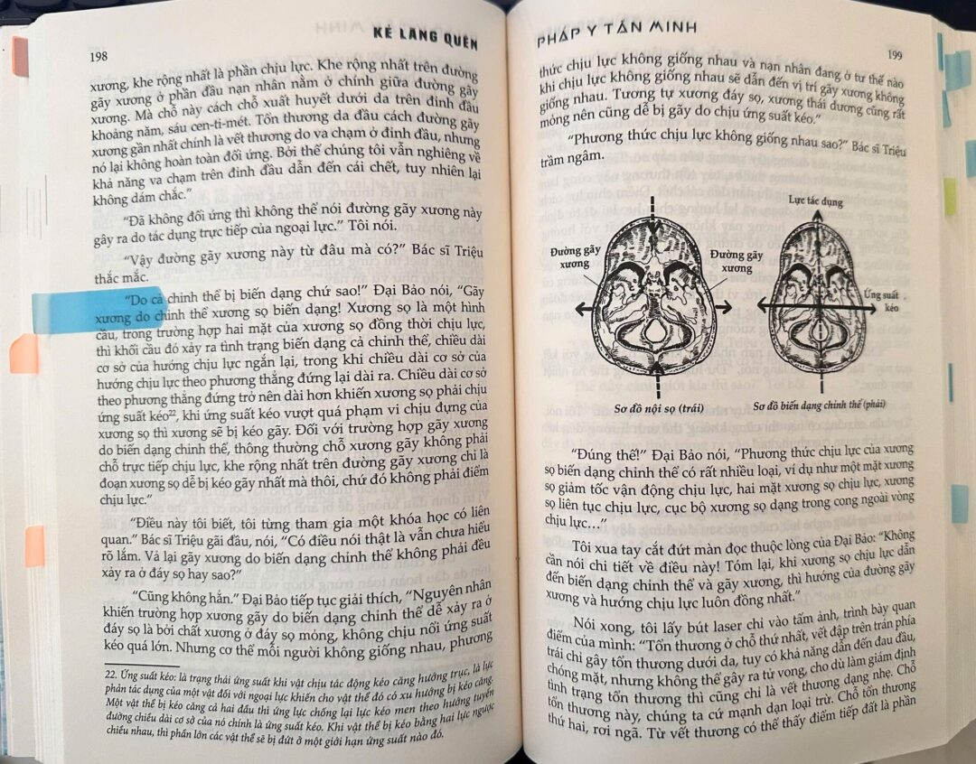 Hình vẽ minh họa là một điểm cộng rất lớn của cuốn Kẻ lãng quên lần này bên cạnh những kiến thức pháp y giá trị